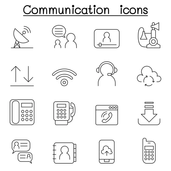 Icône Communication & Technologie dans un style de ligne mince — Image vectorielle
