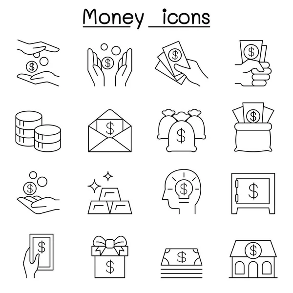 Money & Hand, investment, asset, cash, profit, financial icons s — Stock Vector