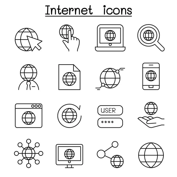 Иконка Internet Technology в стиле тонкой линии — стоковый вектор