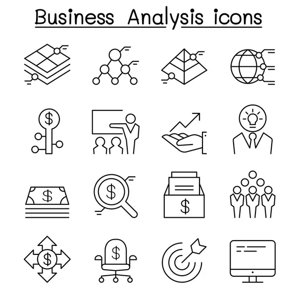 Business Analysis & Conceptual icon set in thin line style — Stock Vector