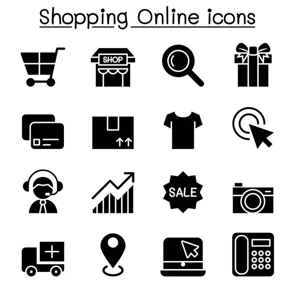 Online alışveriş ve E-ticaret Icon set — Stok Vektör