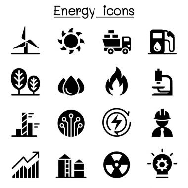 Enerji sanayi simge kümesi vektör çizim grafik tasarım