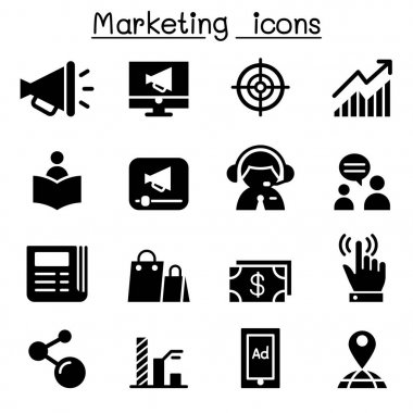Vektör çizim grafik tasarım pazarlama Icon set