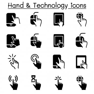 El ve dijital aygıt simgelerini illüstrasyon grafik tasarım vektör