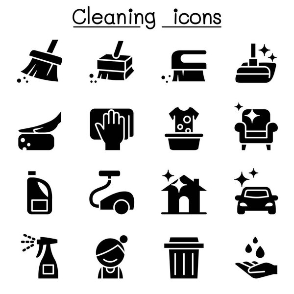 Cleaning icons vector illustration graphic design