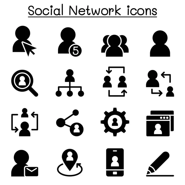 ไอคอนเครือข่ายสังคม — ภาพเวกเตอร์สต็อก