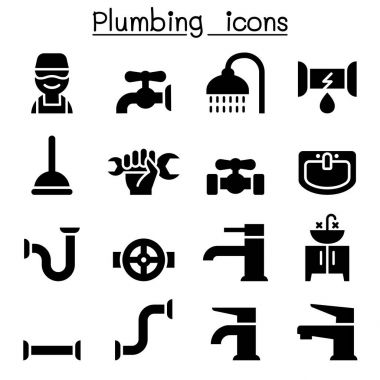Sıhhi tesisat Icons set