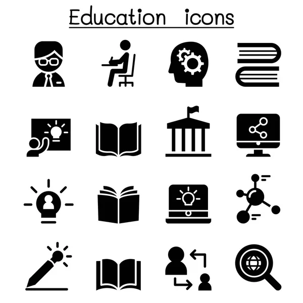 Ícones de aprendizagem e educação —  Vetores de Stock