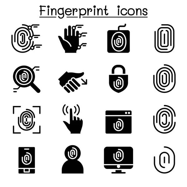 Icônes du système d'empreintes digitales — Image vectorielle