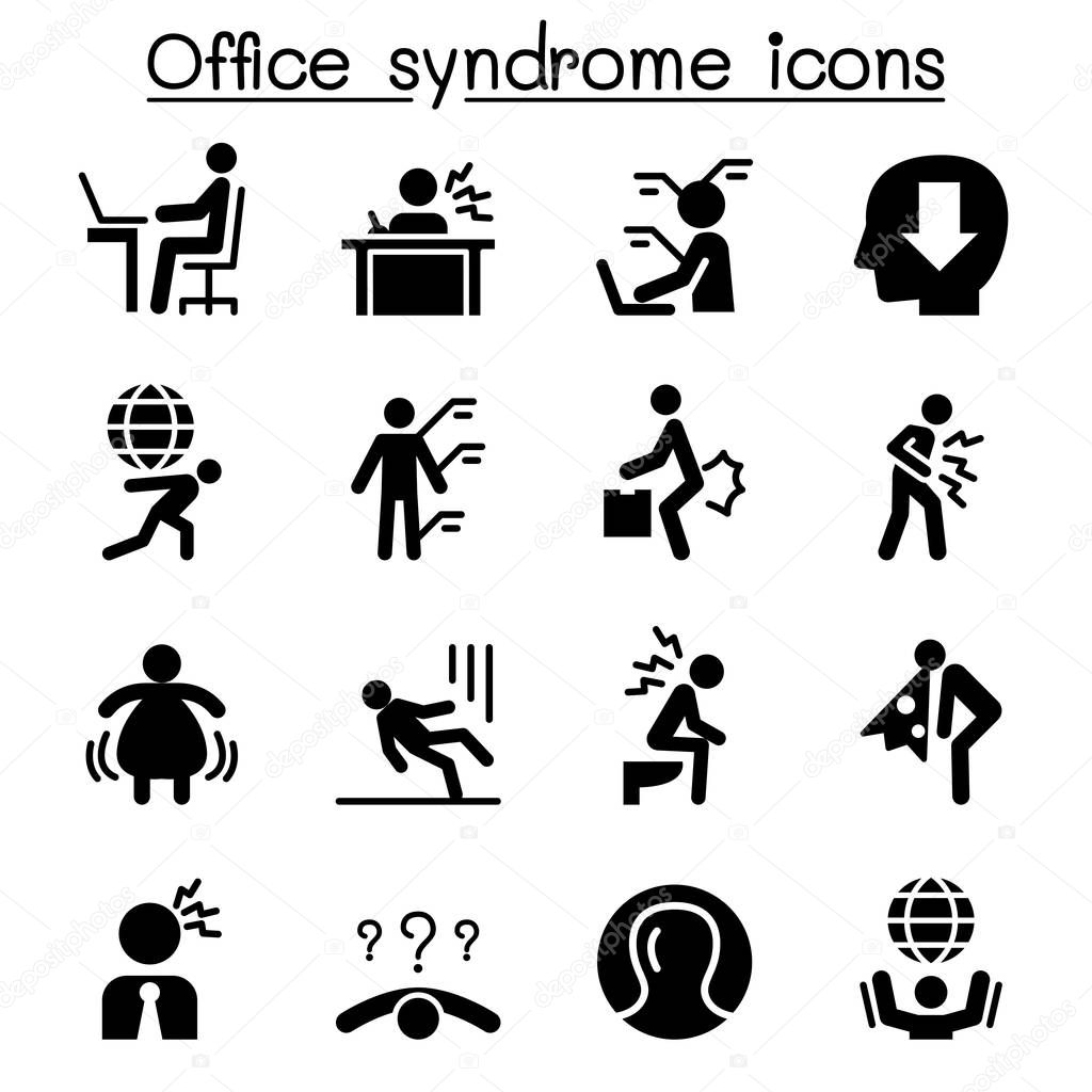 Office syndrome icons vector illustration graphic design