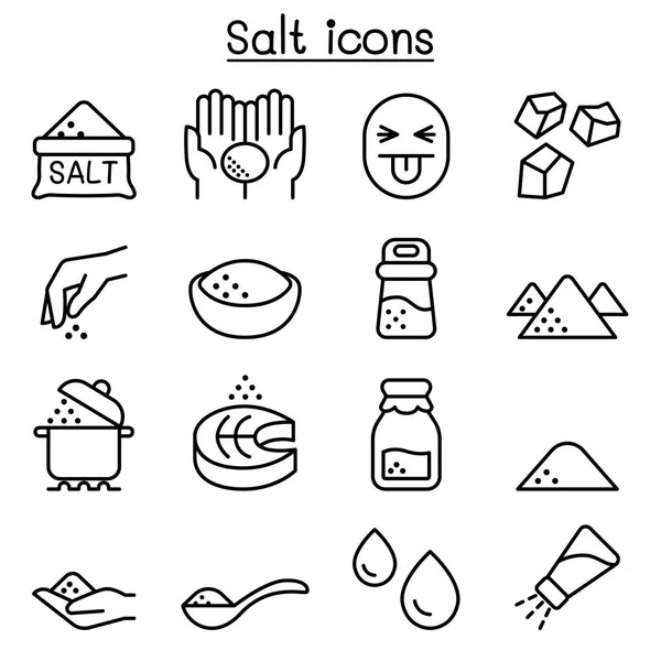 İnce çizgi stilinde tuz Icon set