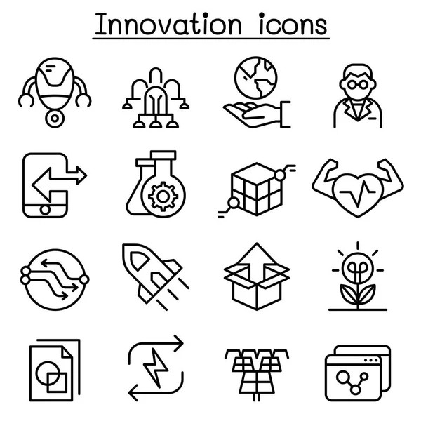 Icono de Innovación y Tecnología en estilo de línea delgada — Vector de stock