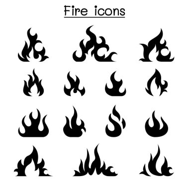 Simge kümesi vektör çizim grafik tasarım ateş