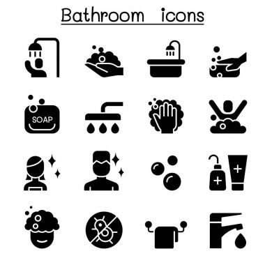 Banyo simgesi vektör illüstrasyon grafik tasarımı