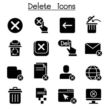 Simge kümesi vektör çizim grafik tasarım silmek