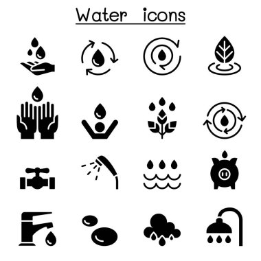 Vektör çizim grafik tasarım su Icon set