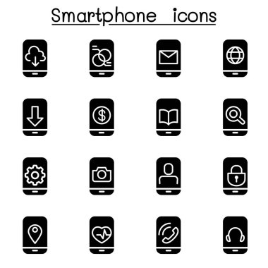 Smartphone Icon set vektör çizim grafik tasarım