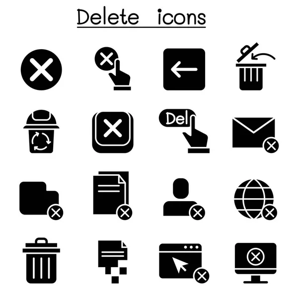Simge kümesi vektör çizim grafik tasarım silmek — Stok Vektör