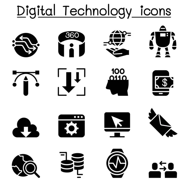 Digitální technologie dat sada ikon — Stockový vektor