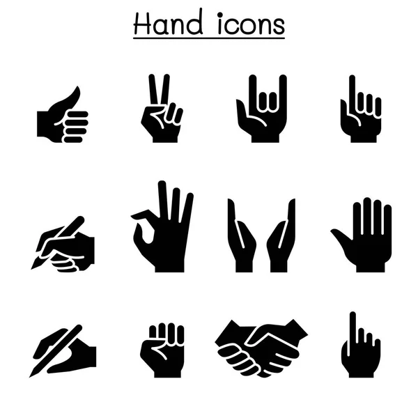 Hand pictogrammenset — Stockvector