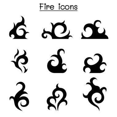 ateş, alev Icon set