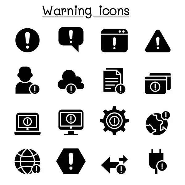 Warning, Caution, Danger , Notification icon set — Stock Vector