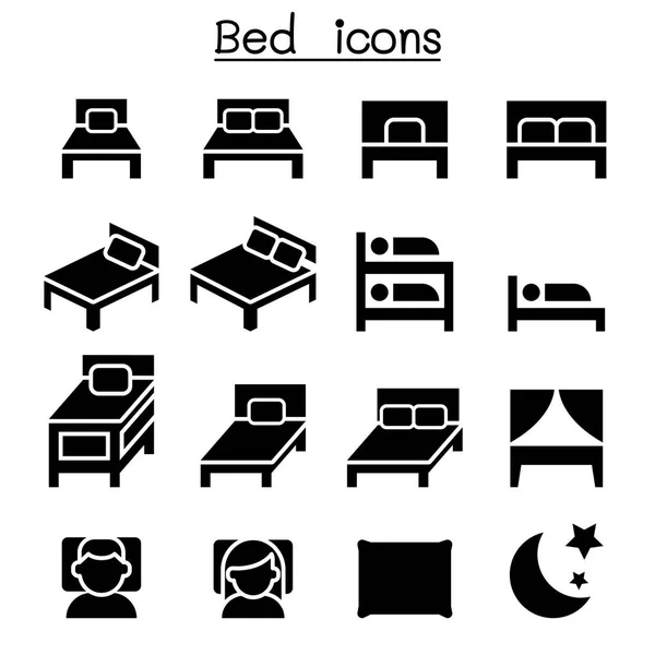 Sovrum & madrass Ikonuppsättning — Stock vektor