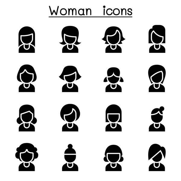 Femme icône ensemble — Image vectorielle