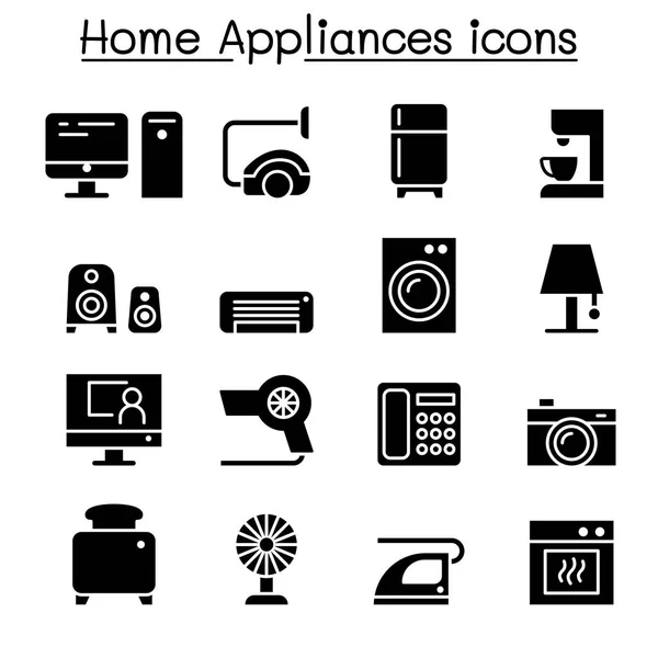 Appliance icon set illustration vectorielle graphisme — Image vectorielle