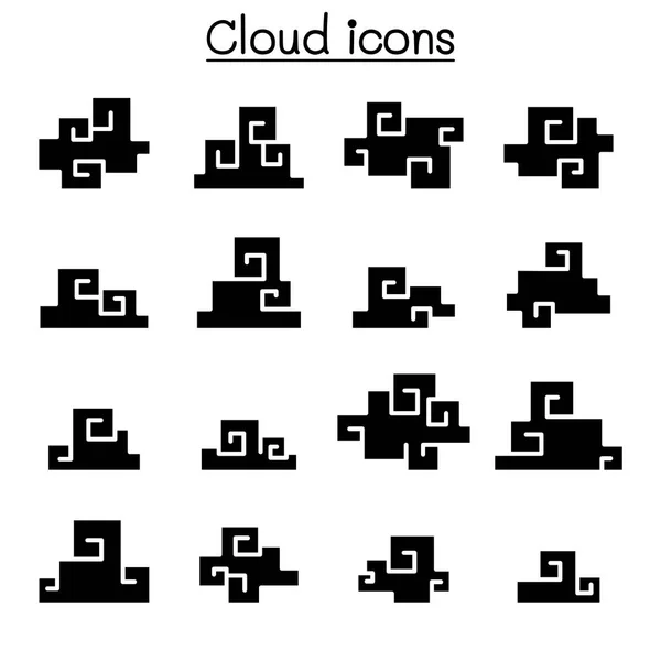Absztrakt felhő, kínai felhő, felhő Curl, dekoráció felhő vektor — Stock Vector