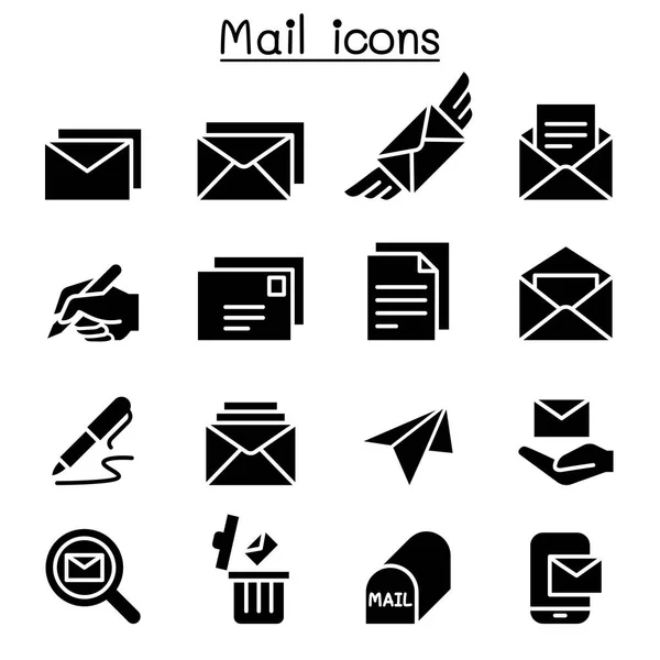 Icono de correo conjunto vector ilustración diseño gráfico — Vector de stock