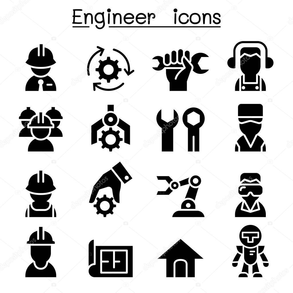 Engineer icon set vector illustration graphic design