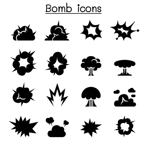 Έκρηξη βόμβας & εικονίδιο Ορισμός διανυσματικά εικονογράφηση Γραφιστικής — Διανυσματικό Αρχείο