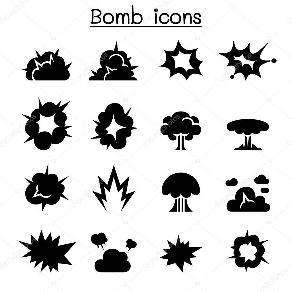 Bomb & Explosion icon set vector illustration graphic design