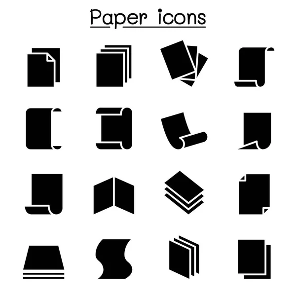 Set de iconos de papel Ilustración vectorial Diseño gráfico — Vector de stock