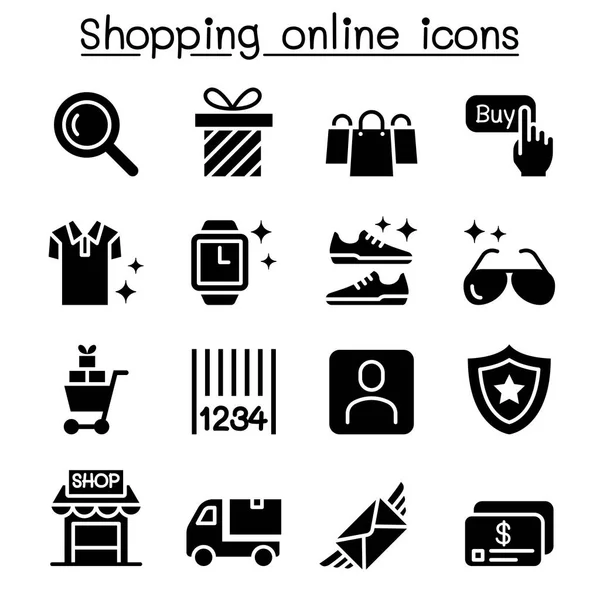 Shopping online icon set vector illustration graphic design — Stock Vector