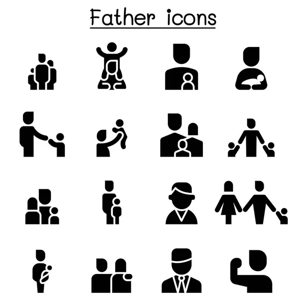 Vater Icon Set Vektor Illustration Grafik Design — Stockvektor