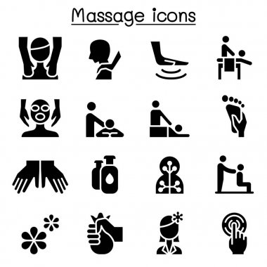 Şekil grafiği Masaj, Spa ve alternatif terapi Icon set