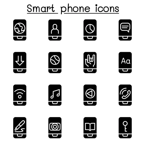 Set di icone per smartphone — Vettoriale Stock