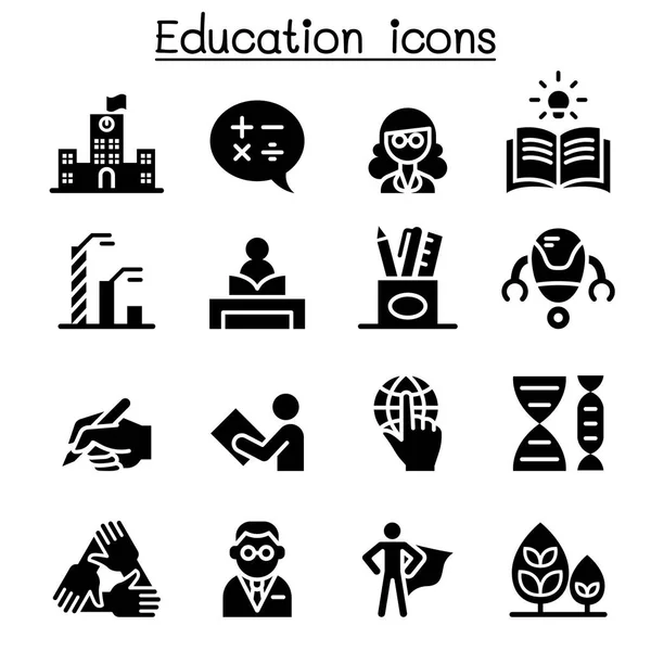 Conjunto de iconos Educación & Aprendizaje — Archivo Imágenes Vectoriales