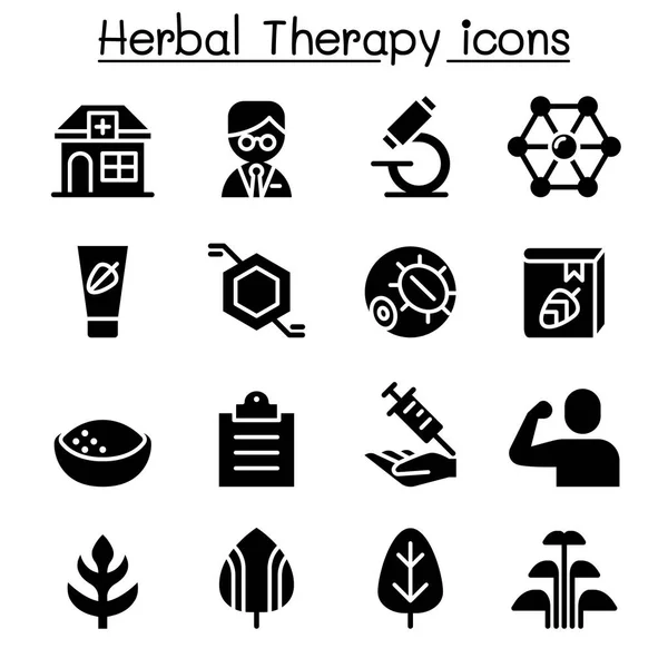 Set de iconos de Terapia Herbal — Vector de stock