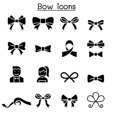 Bow & Ribbon icon set clipart