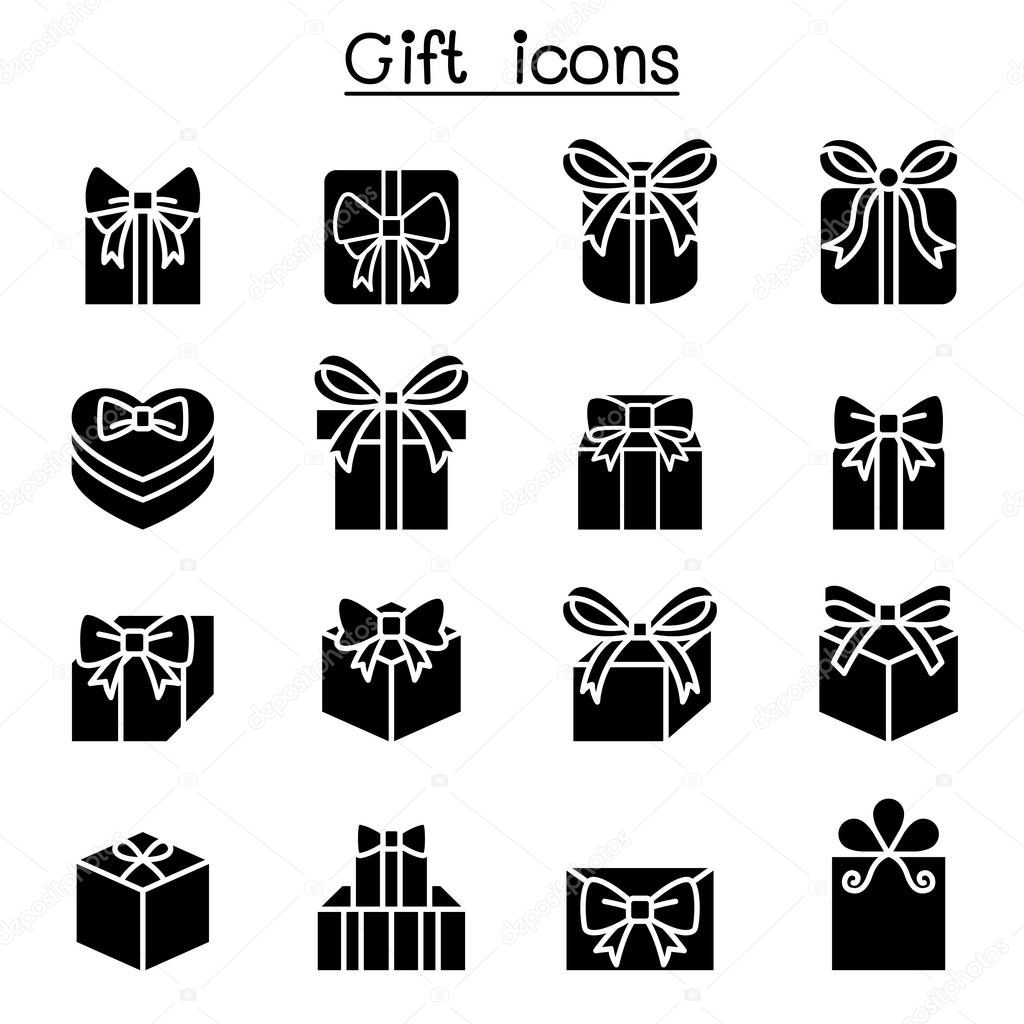 Gift box icon set