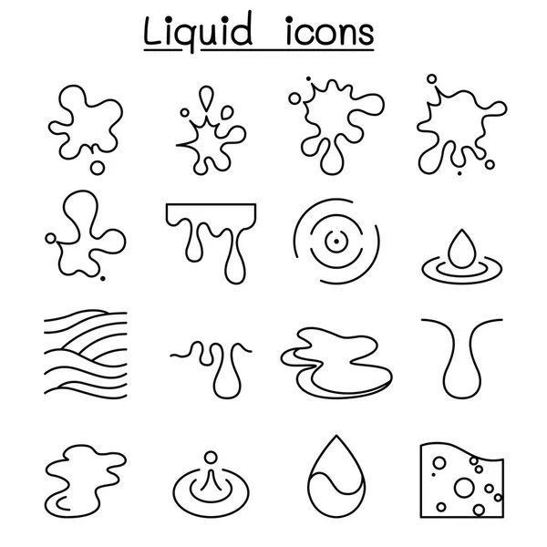액체 아이콘 선 스타일 설정 — 스톡 벡터