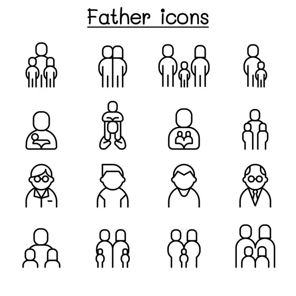 Иконка отца в стиле тонкой линии — стоковый вектор