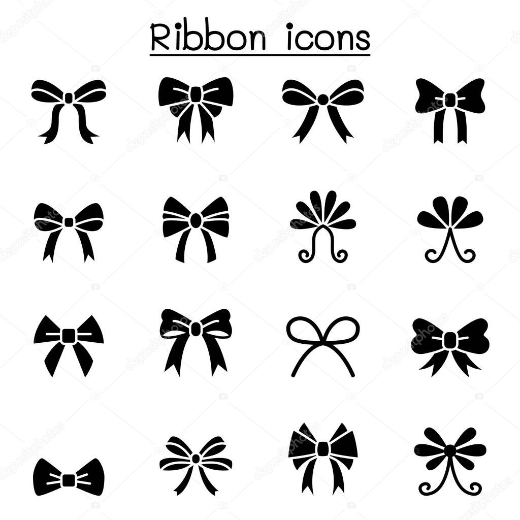 Ribbon & Bow tie icon set vector illustration graphic design