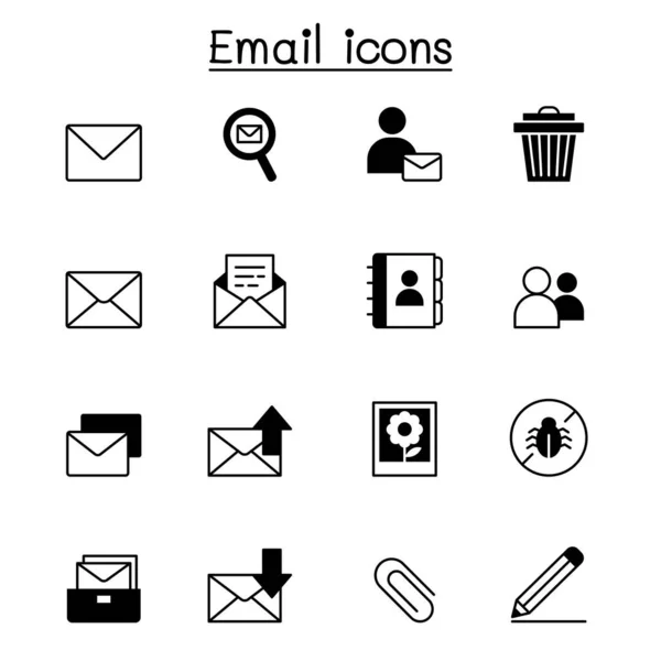 Ícone Mail Conjunto Vetor Ilustração Design Gráfico — Vetor de Stock