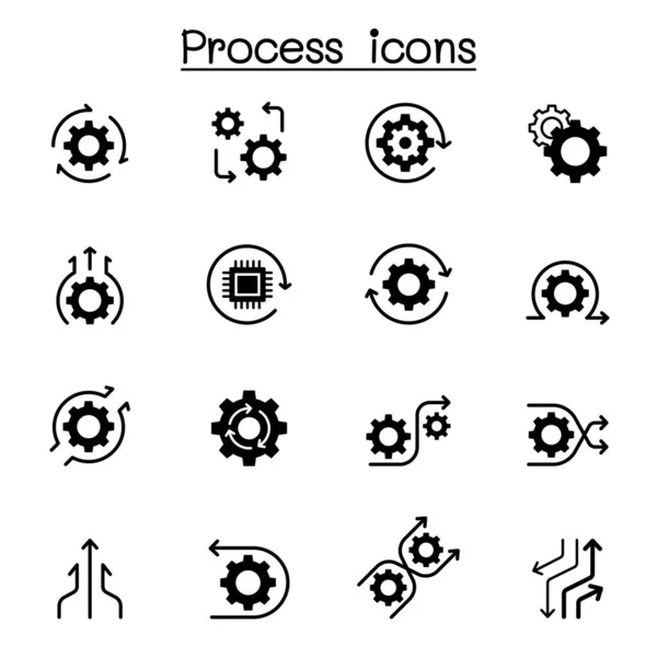 Prozess Icon Set Vektor Illustration Grafik Design — Stockvektor