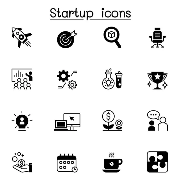 Startup Icon Set Vector Illustration Graphic Design — Stock Vector