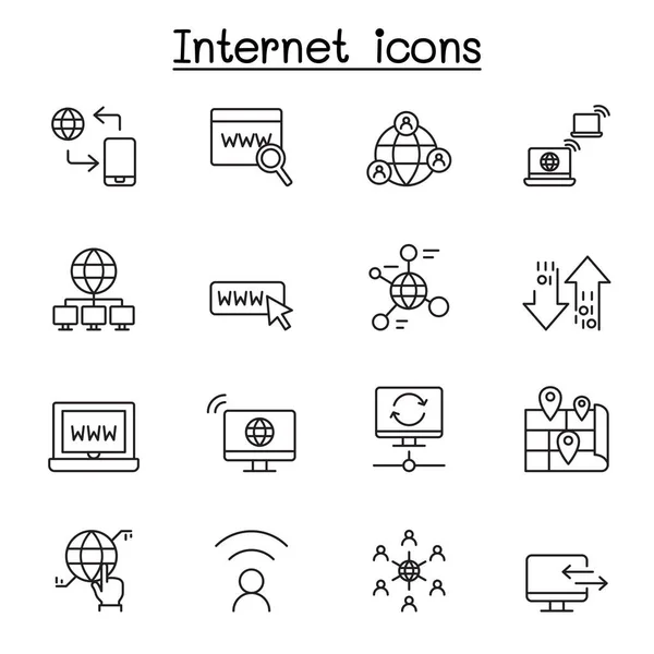 Иконка Internet Technology Стиле Тонкой Линии — стоковый вектор
